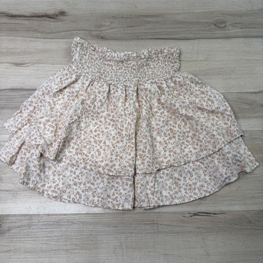 Streetwear Society Brown and Cream Floral Skirt